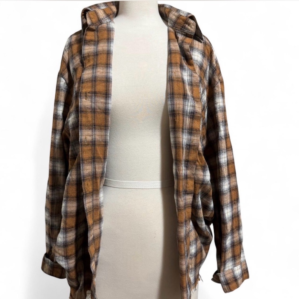 Women Plaid Flannel Button-up